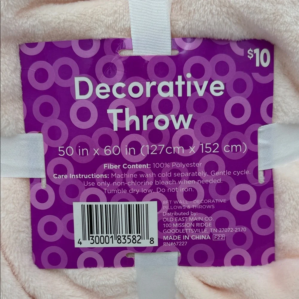 Soft Cream Decorative Throw Blanket 50” c 60”